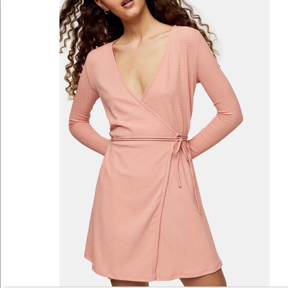 🚨SOLD🚨TOPSHOP Long Sleeve  Wrap Minidress